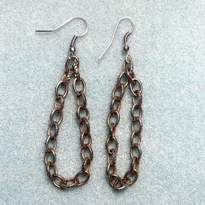 ☆ custom vintage chain link hoop dangle earrings☆